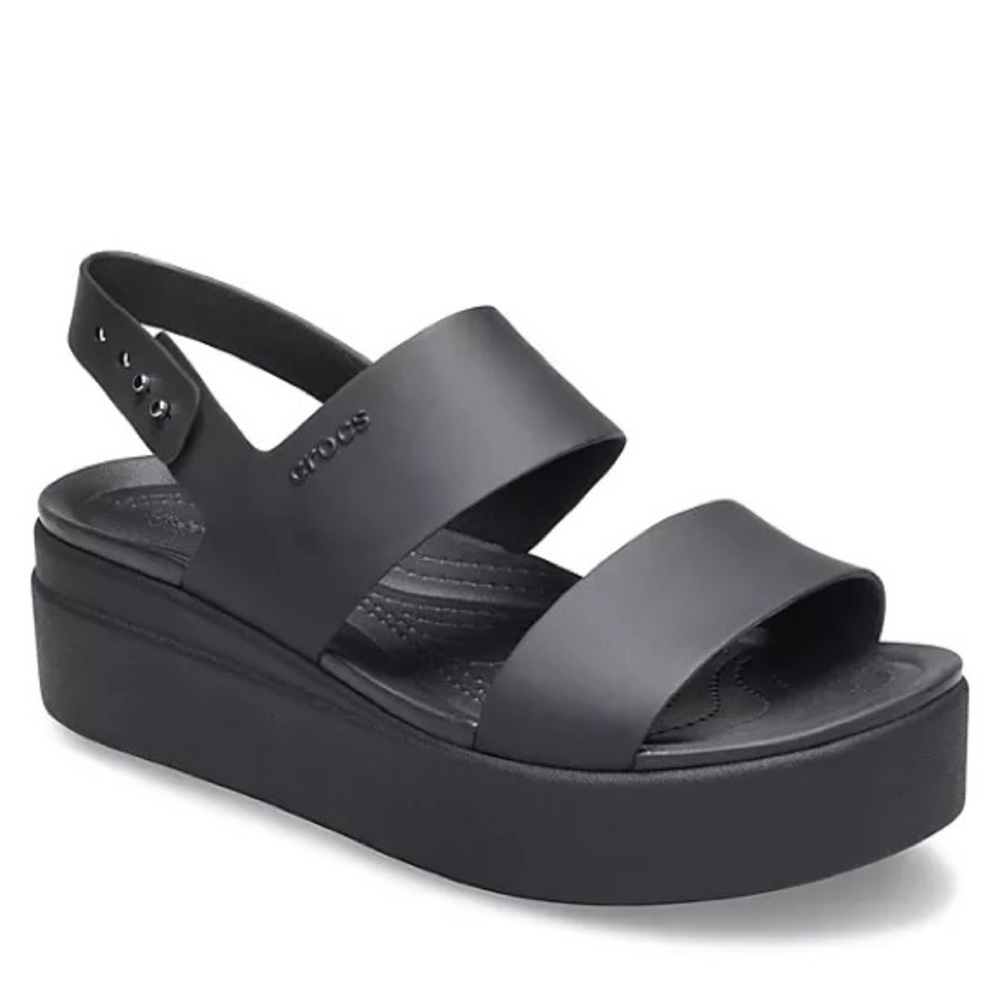 Crocs Brooklyn Black Flatform Wedge